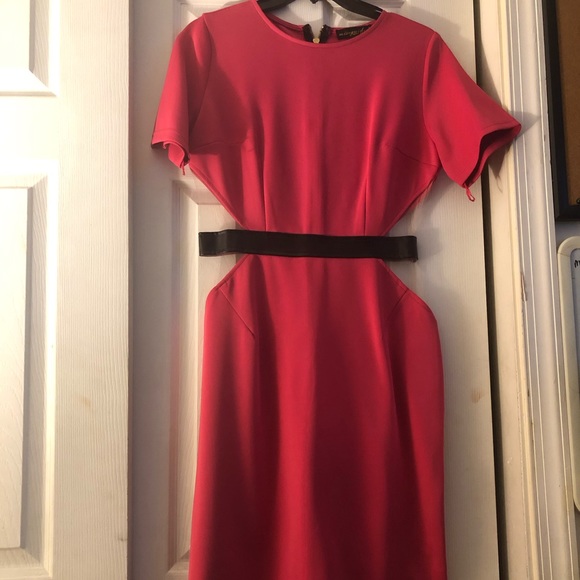 Missguided Hot Pink Mesh Cut Out Dress - Picture 2 of 3